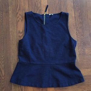 J. Crew Navy Blue Peplum Tank